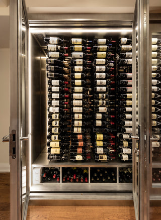 W Series Luxe Wine Rack 6 Wall Mounted Bottle Storage Kit, Chrome, 54 Bottles