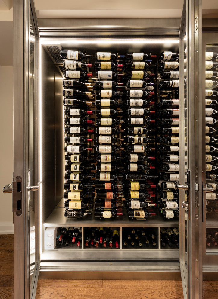 W Series Luxe Wine Rack 6 Wall Mounted Bottle Storage Kit, Chrome, 54 Bottles