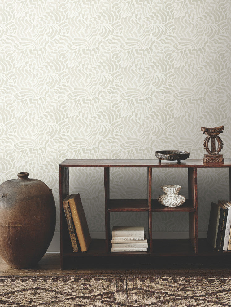 Zora Wave Light Gray Wallpaper