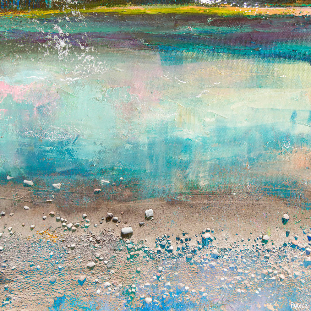 "Sand Pebbles" Painting Print on Wrapped Canvas, 48"x48"