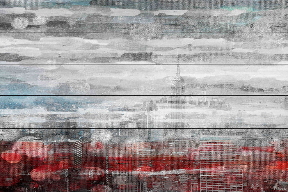 "Aerial Vision" Print on White Wood, 60"x40"