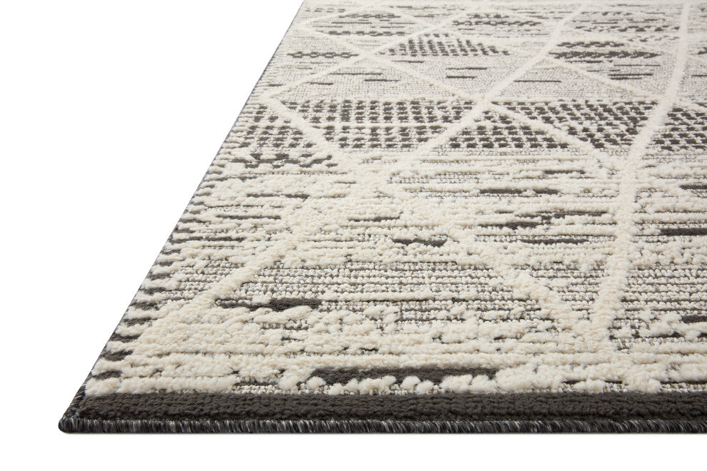 Loloi II Fabian Charcoal/Ivory 18"x18" Sample Rug