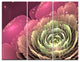 "Fractal Flower Pink and Green" Digital Wall Art, 3 Panels, 36"x28"