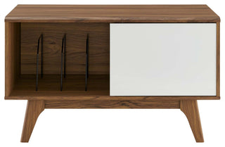 Envision Vinyl Record Display Stand Walnut White