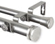 Lid 1" Double Curtain Rod, Black, Satin Nickel, 28"-48"