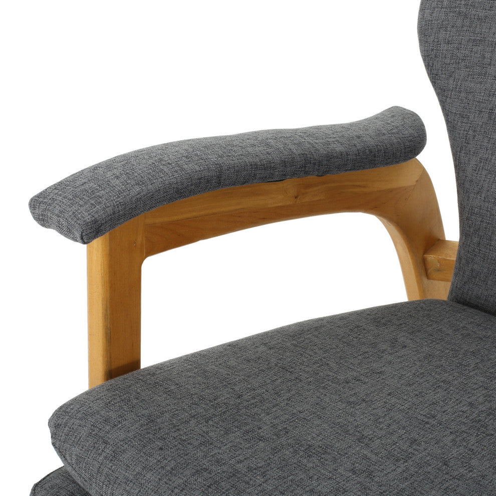GDF Studio Bethany Mid Century Fabric Rocking Chair, Gray