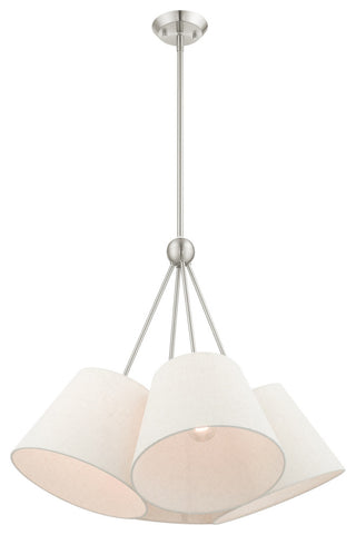 Livex Lighting Prato 4 Light Brushed Nickel Chandelier