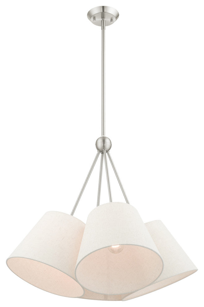 Livex Lighting Prato 4 Light Brushed Nickel Chandelier