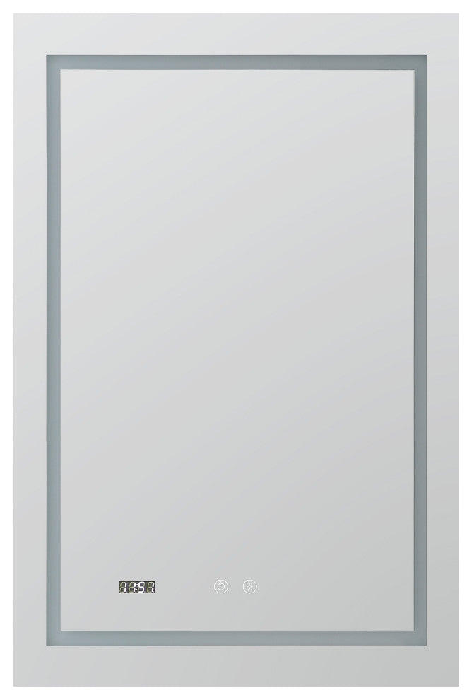 AQUADOM Daytona LED Wall-Mount Mirror Defogger Digital Clock 30"x36"x1"