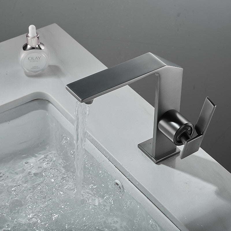 Tiqui™ Solid Brass Bathroom Sink Faucet, Matte Gray