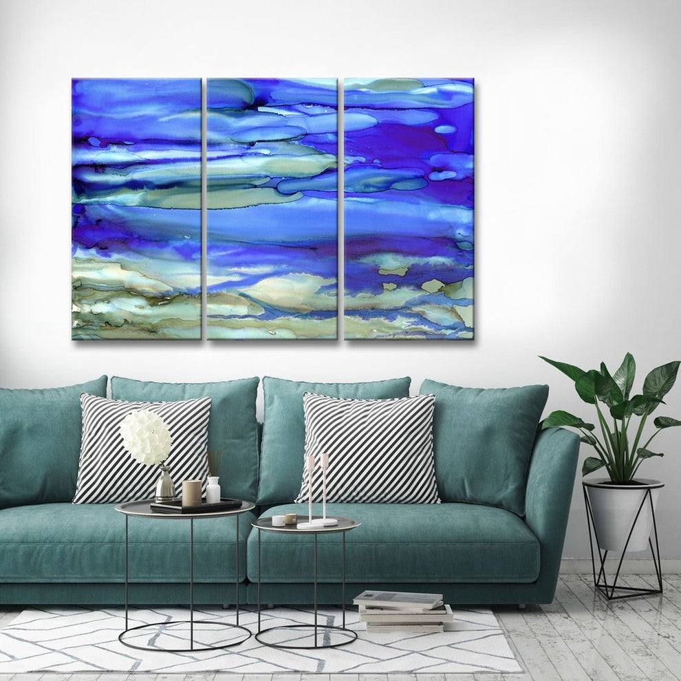 Ready2HangArt 'Ocean Blue' Canvas Wall Decor Set, 40"x60" 3-Panels