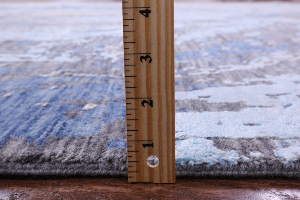 Hand Knotted Wool & Silk Abstract Rug 8' 11" X 12' 1" - Q13507