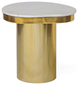 Kidney Marble Brass Side Table