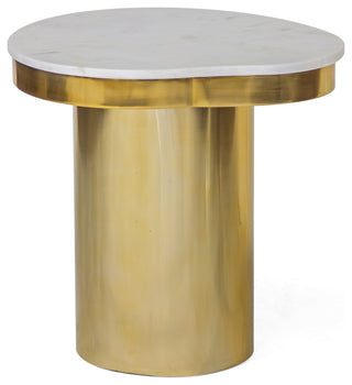 Kidney Marble Brass Side Table