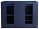 48" Double Sink Vanity, Blue Finish With White Carrara Marble