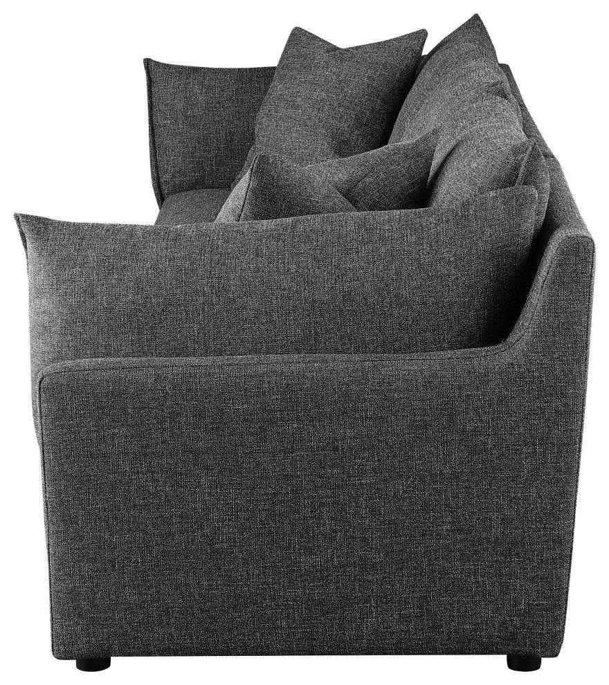 Sasha 3-Piece Upholstered Sofa Barely Black