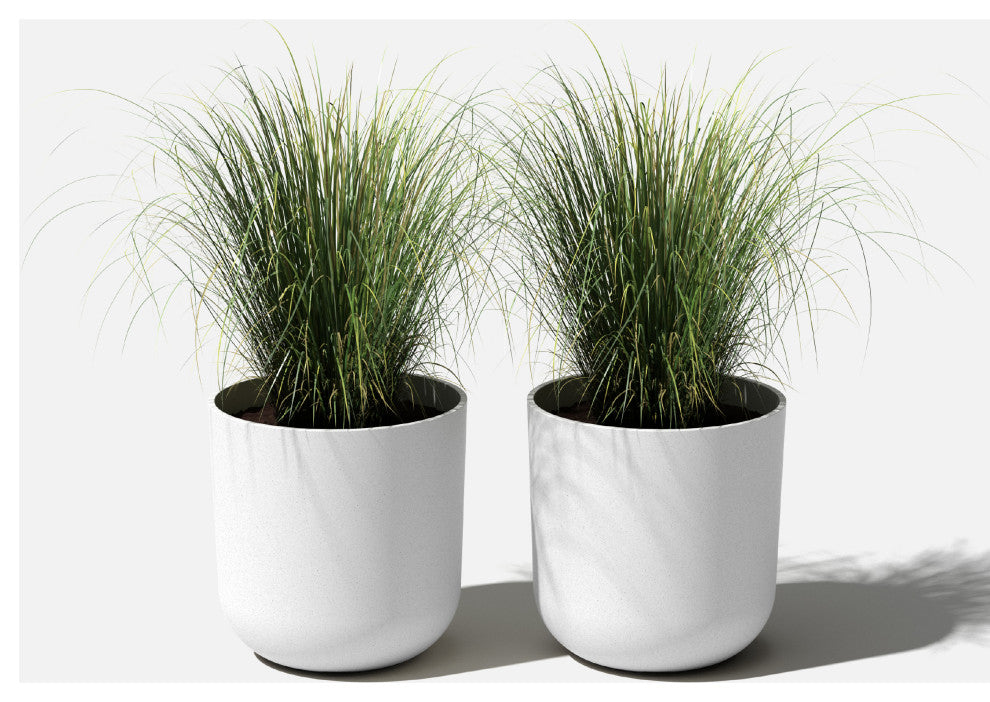 Pure Series Kona Planter, White, 15", 2 Pack