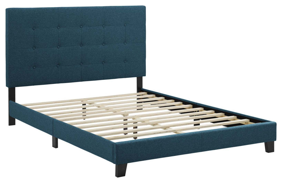 Melanie Twin Tufted Button Upholstered Fabric Platform Bed by Modway