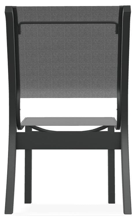 Leeward Sling Stackable Outdoor Dining Chair, Titanium/Graphite