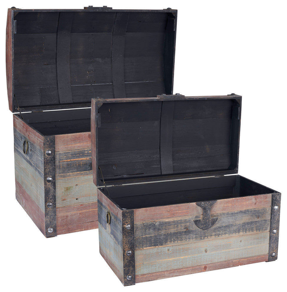 Wooden Storage Trunk Set