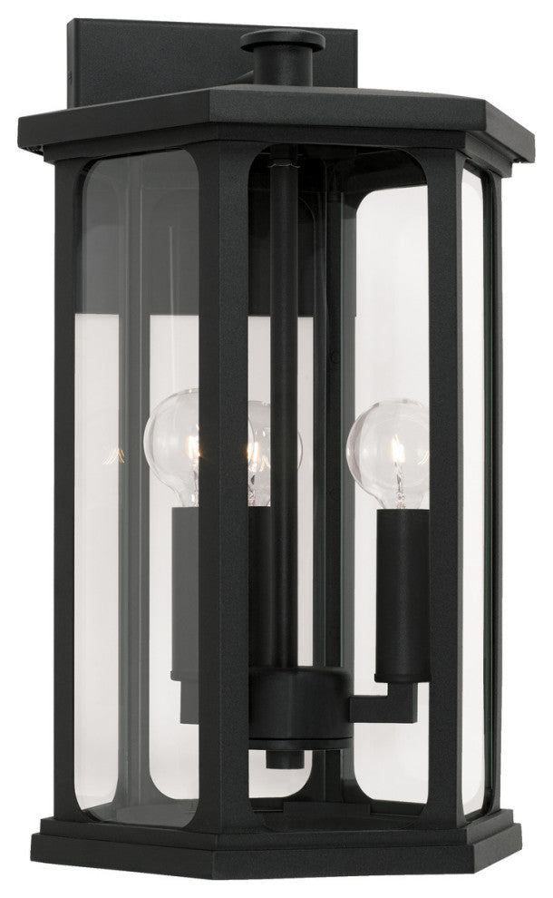 Capital Lighting, 946631BK, 10"Wx16"H Outdoor 3-Light Medium Wall Lantern