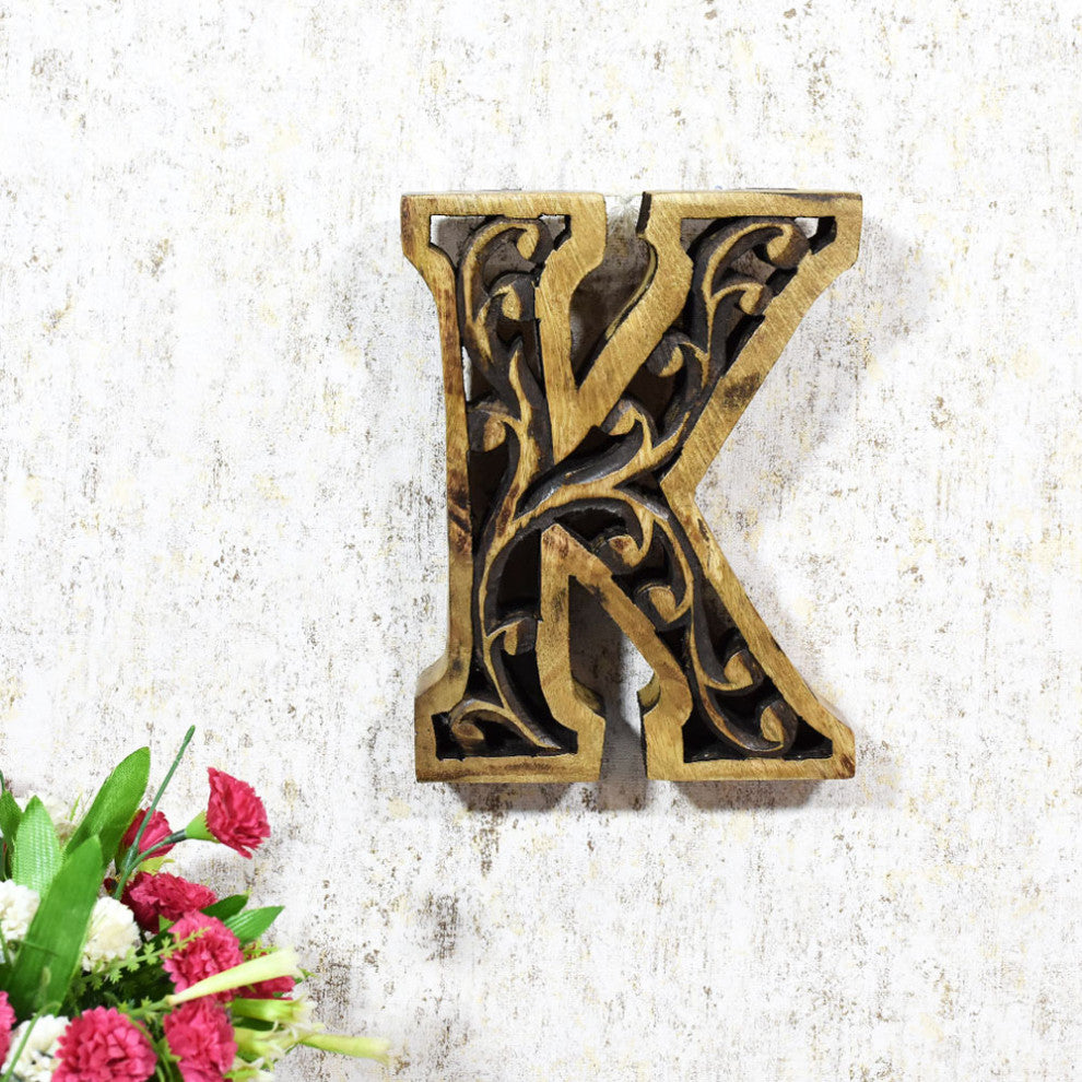 Handmade Eco-Friendly Wall Decor Alphabet Letter Block, 1.3x7.6x6