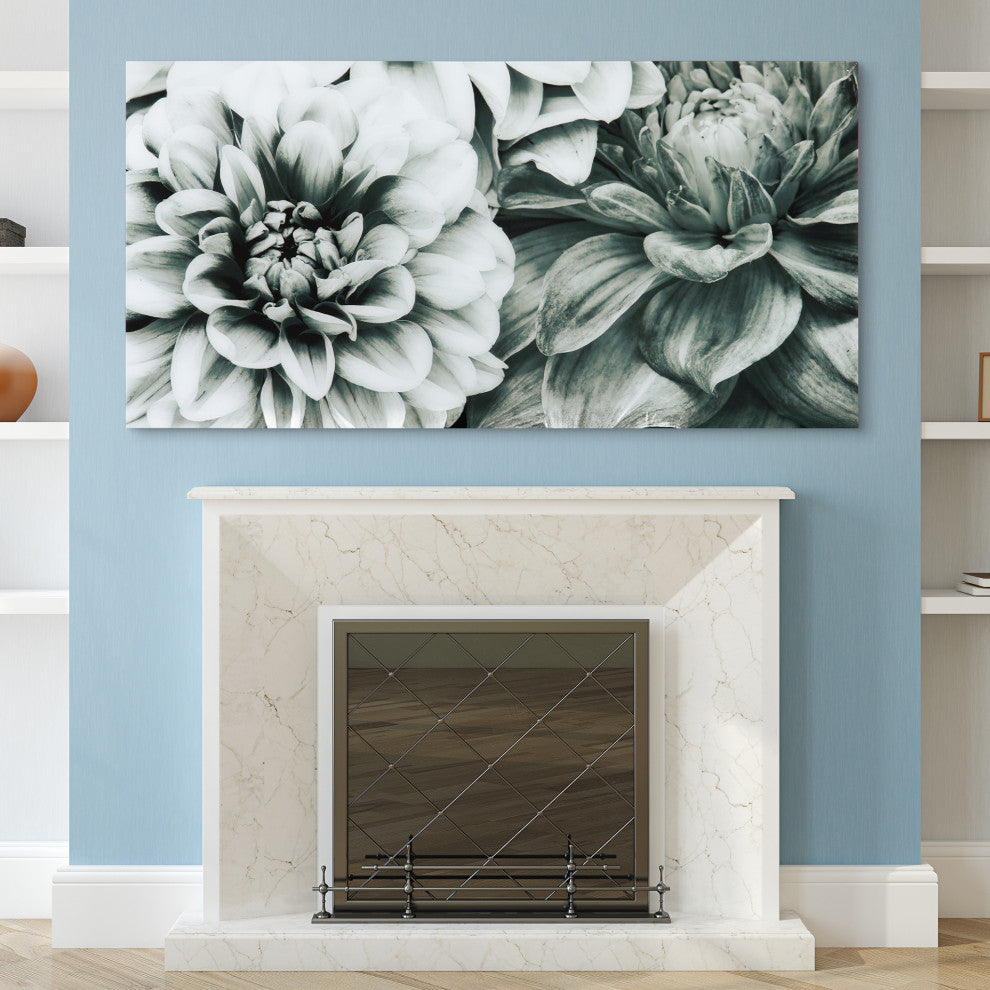 "Blossoms" Flower Wall Art Frameless Free Floating Tempered Glass
