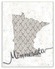 Stupell Industries Minnesota Patterned Grey US State Design, 13 x 19