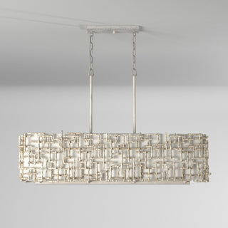 Fredrick Ramond Farrah Medium Eight Light Linear, Silver Leaf*