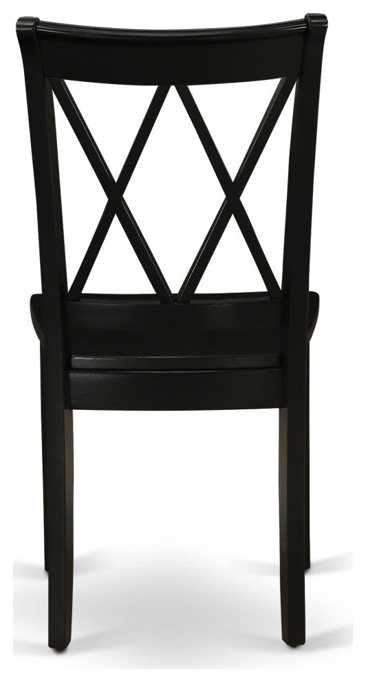 3Pc Round 42 Inch Family Table And 2 Wood Seat Chairs