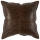 Kosas Home Cheyenne 100% Leather 22" Throw Pillow, Chocolate Brown