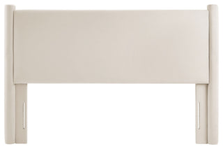 Rael Performance Velvet King Headboard, Alabaster