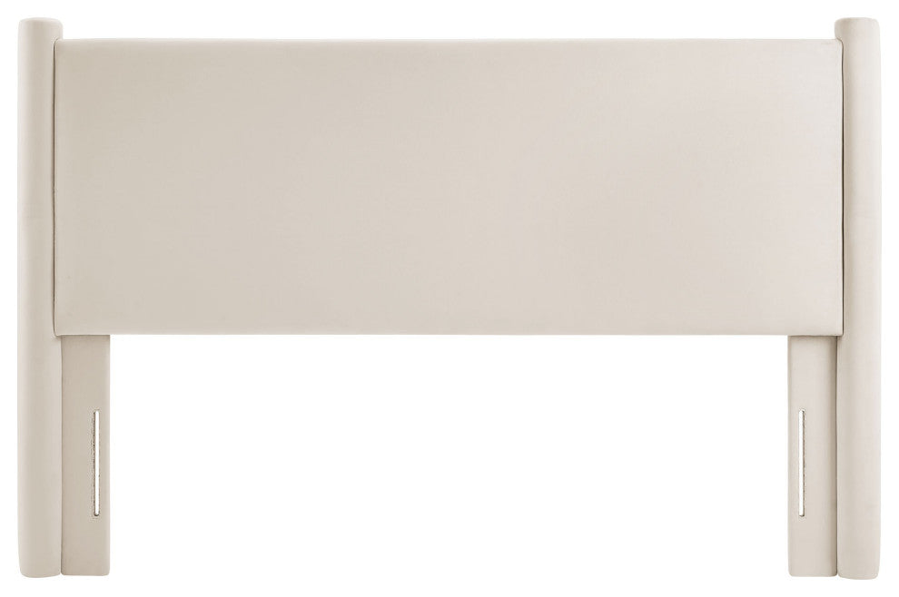 Rael Performance Velvet King Headboard, Alabaster