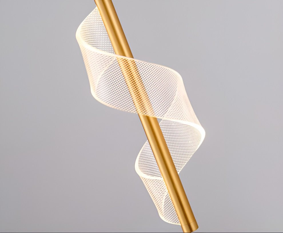 Bonassola | Exceptional Long Spiral LED Pendant Chandelier, Gold, 15pcs