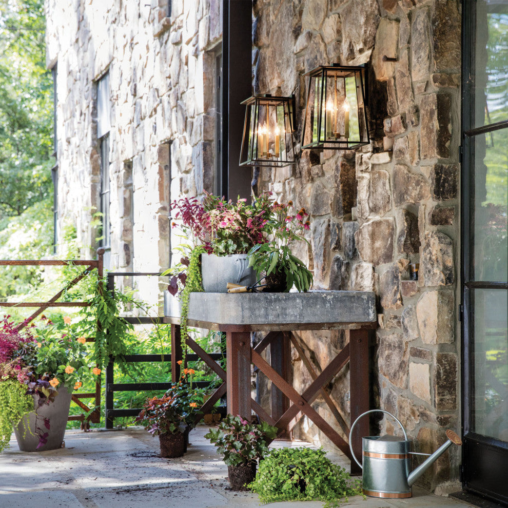 Hinkley Walker Medium Wall Mount Lantern, Buckeye Bronze
