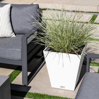 Nobleton Square Planter, White, 22 Inch, 1 Pack