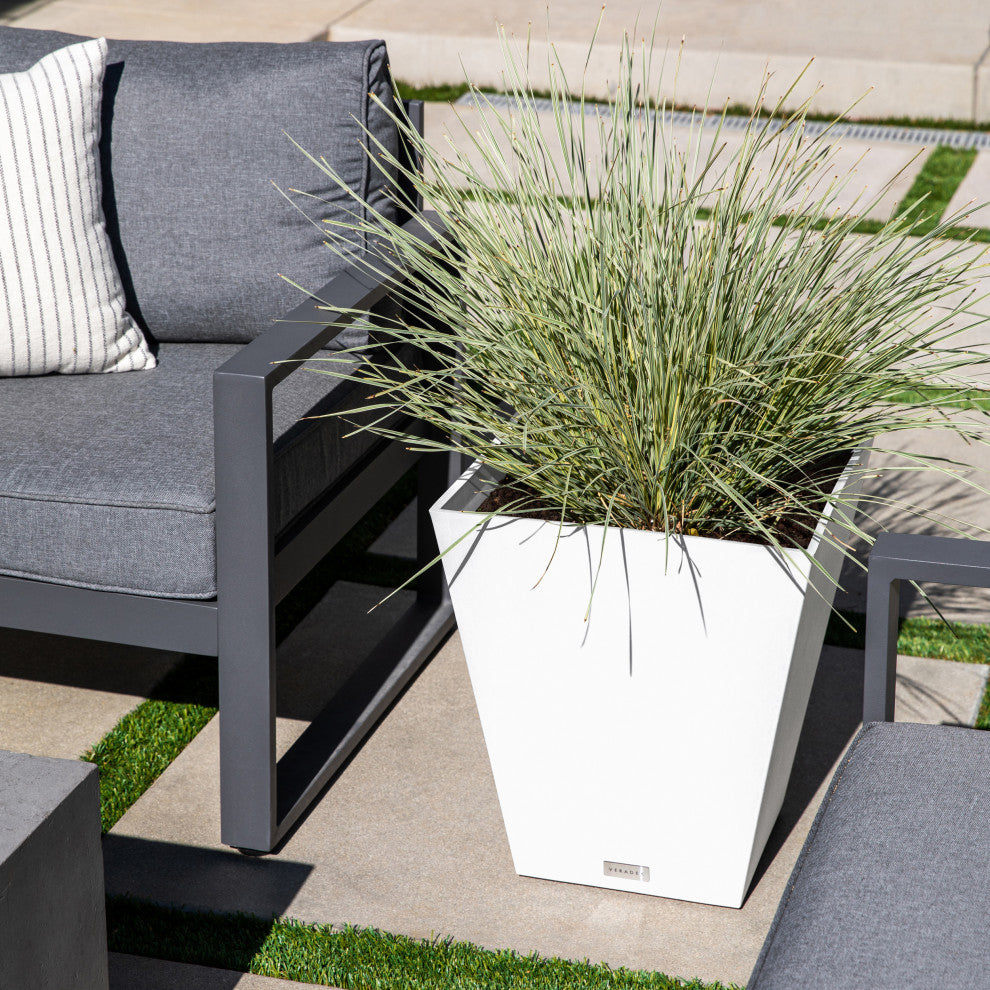 Nobleton Square Planter, White, 22 Inch, 1 Pack