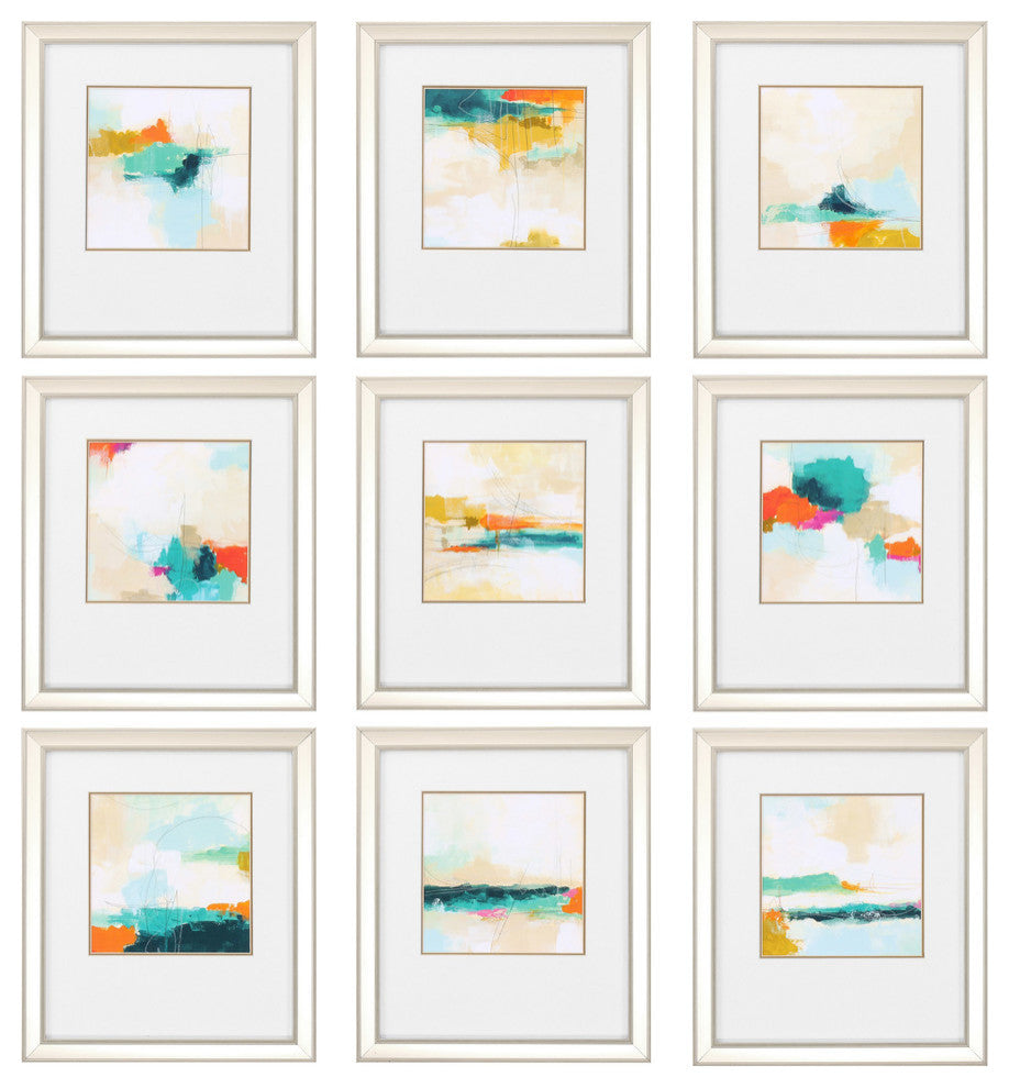 "Atmospheric" Framed Artwork, 9-Piece Set
