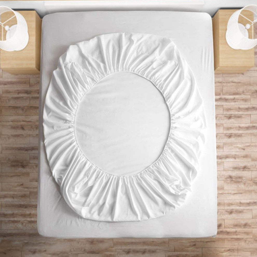 GOTS Certified 300TC Organic Cotton Wrinkle Resistant Fitted Sheet 17" Pockets,