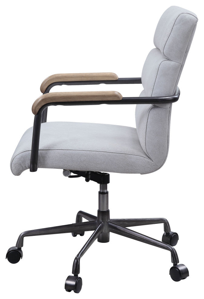 Acme Halcyon Office Chair Vintage White Top Grain Leather