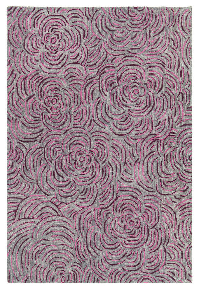 Leia Contemporary Area Rug, Burgundy, 5'x7'6"