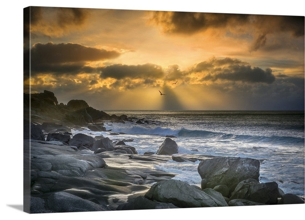 "Lofoten Beach And Stones" Wrapped Canvas Art Print, 36"x24"x1.5"
