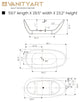 Freestanding Acrylic Bathtub, White/Polished Chrome, 59"