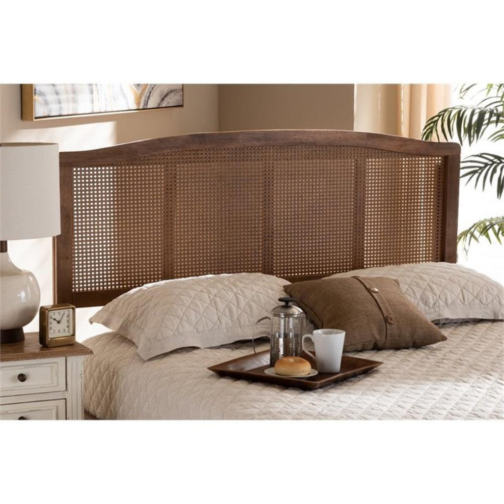 Baxton Studio Marieke King Size Ash Walnut Brown Finished Wood Headboard