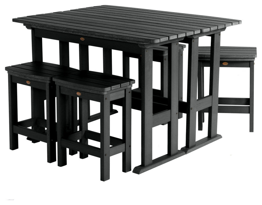 Lehigh 6pc Counter Height Balcony Set, Black