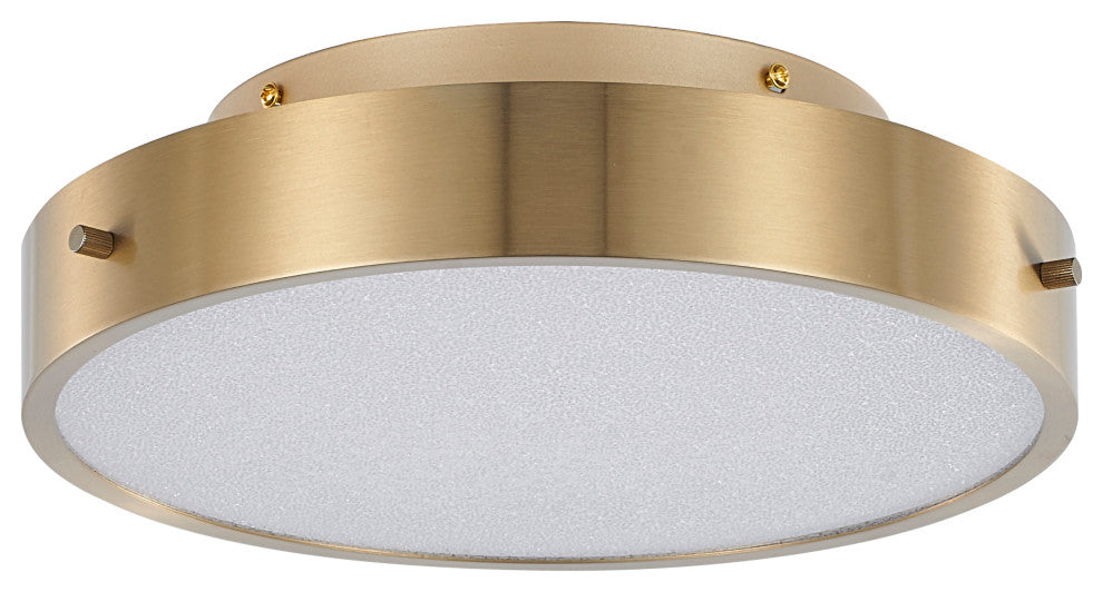 Bethel International FT102FM12BR 1-Light LED Flush Mount, Brass