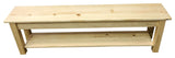 Pine Wood Storage Bench With Shelf, 66"