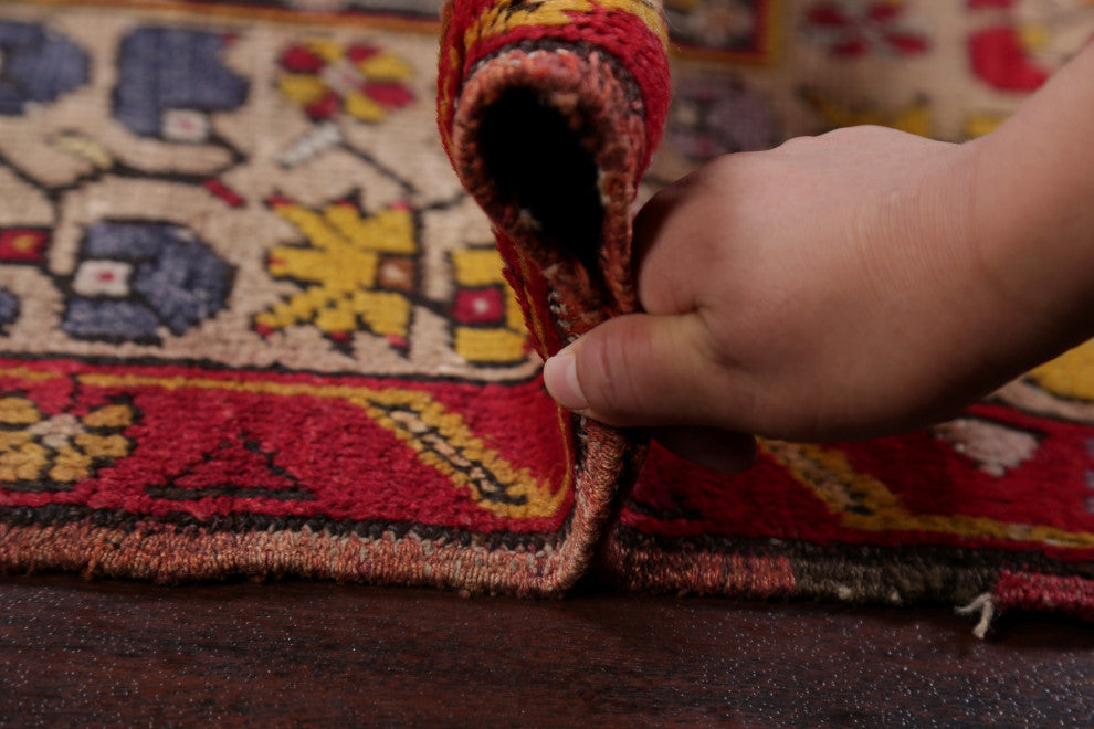 Consigned, Traditional Antique Oriental Hand-Knotted Turkish Area Rug, Red, 5x7