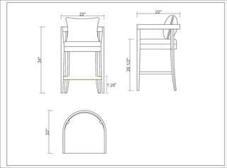 Manhattan Comfort Ritz Counter Stool