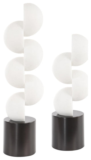 Uttermost 18198 Symmetry 18" Tall Iron and Rice Stone Abstract - Black / Smooth